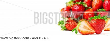 Fresh Juicy Sweet Strawberies Isolated On White