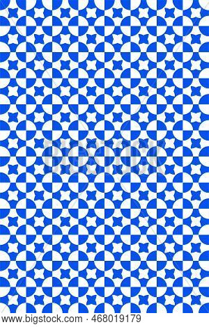 Geometric Star Pattern With A Flat Design In Blue Color
