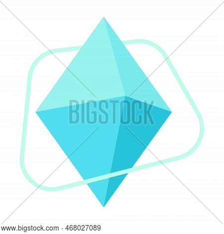 Octahedron Geometric Shape Design. Surrounded By Abstract Figure. Three Dimensional Model. Editable 