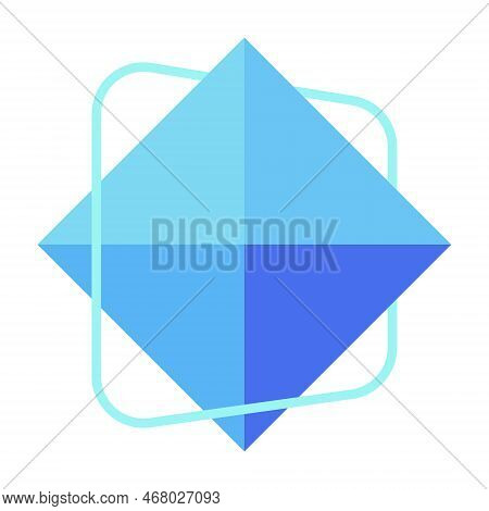 Multangular Geometric Shape Design. Octahedron Surrounded By Rectangular Form. Three Dimensional Mod