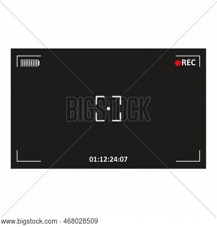 Flat Camera Focus Icon. Digital Technology Background. Vector Illustration. Stock Image.