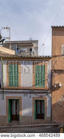 Felanitx, Spain; December 30 2022: Typical Architecture Of The Majorcan Town Of Felanitx At Sunrise.