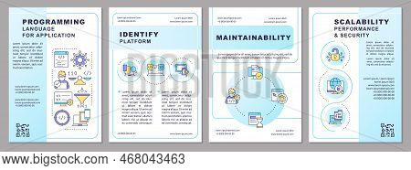 Choosing Right Programming Language Blue Gradient Brochure Template. Leaflet Design With Linear Icon