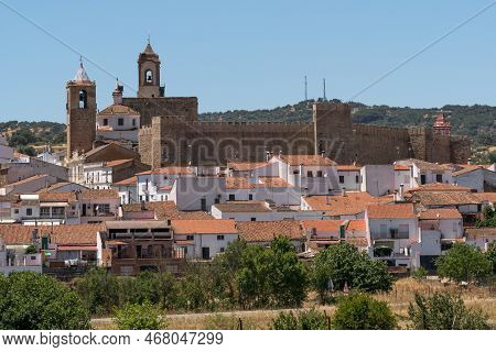 Fregenal De La Sierra, Spain - June 26, 2022: Panoramic View Of The Beautiful Village Of Fregenal De