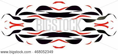 Calligraphy Vector Frame Border In Black And Red Color Isolated On White Background. Weding, Label T