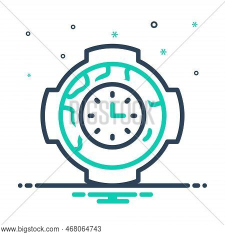 Mix Icon For Gmt Map Time Greenwich-mean-time International Reminder Worldwide