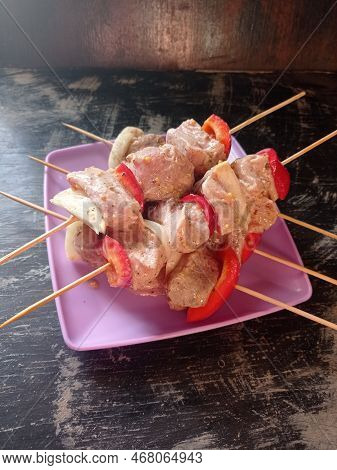Preparation For Grilled Meat
Background, Food, Pork, Barbecue, Vegetables, Pepper, Onion, Marinade, 