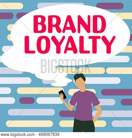 Sign Displaying Brand Loyalty. Internet Concept Repeat Purchase Ambassador Patronage Favorite Truste