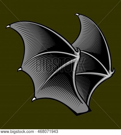 A Pair Of Shaded Bat Wings Vector