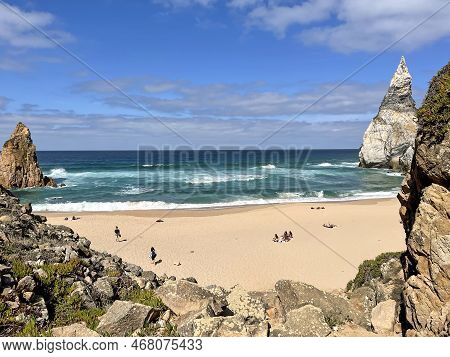 Rocky Coast At Cape Roca, The Westernmost Point Of The Eurasian Continent