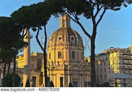 View At The Basilica Ulpia From Via Dei Fori Imperiali