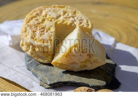 Tasting Of Local Portuguese Matured Cheese Queijo Serpa,  Setubal Area, Portugal