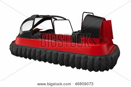 Hovercraft rosso isolato
