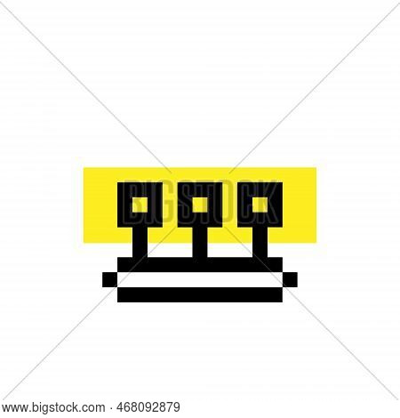 Pixel Art Flower Minimalist Vector Illustration. Eighties Computer Games 8 Bit Game.
