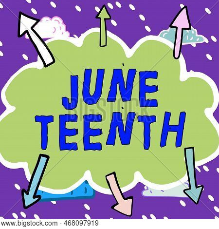 Writing Displaying Text June Teenth. Conceptual Photo Legal Holiday In The United States In Commemor