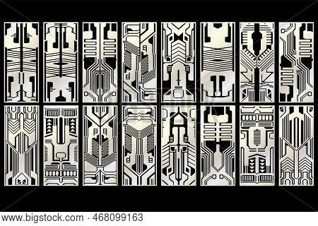 Set Of Sci Fi Vertical Backdrop Pattern