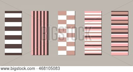 Vector Illustration Of A Set Of Decorative Ribbon Stripes. Masking Tape, Satin Or Corsage, Grssgrain