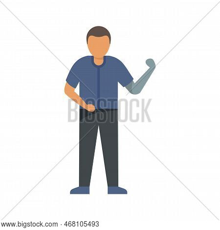 Amputee Hand Icon. Flat Illustration Of Amputee Hand Vector Icon For Web Design Isolated