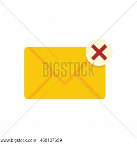 Mail Blocked Icon Flat Vector. Block Email. Information Envelope Isolated