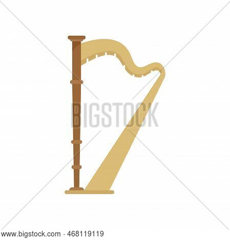 Harp Classic Icon. Flat Illustration Of Harp Classic Vector Icon For Web Design Isolated