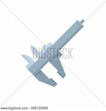 Rule Caliper Icon Flat Vector. Calliper Vernier. Micrometer Tool Isolated