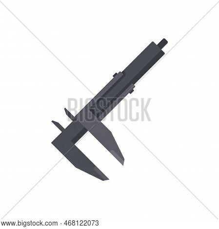 Caliper Instrument Icon Flat Vector. Micrometer Tool. Scale Calliper Isolated