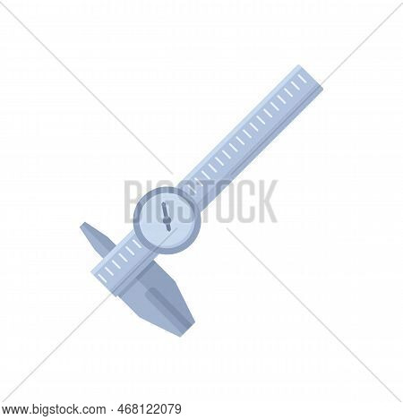 Caliper Height Icon Flat Vector. Gauge Calliper. Micrometer Tool Isolated