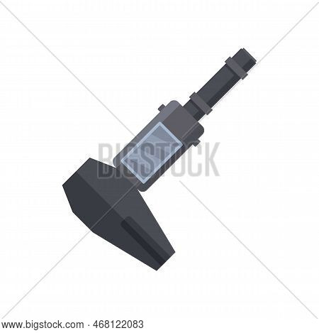 Screen Caliper Icon Flat Vector. Micrometer Tool. Calliper Instrument Isolated