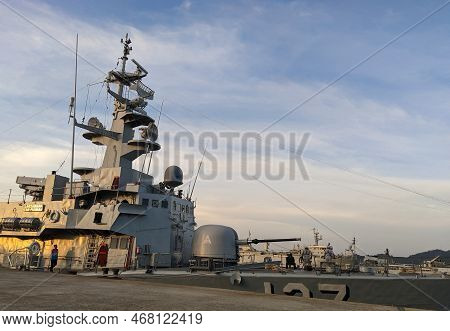 Lumut, Perak, December 29 2022 : Royal Malaysian Navy Ships Exhibited To The Public At The Armada Op