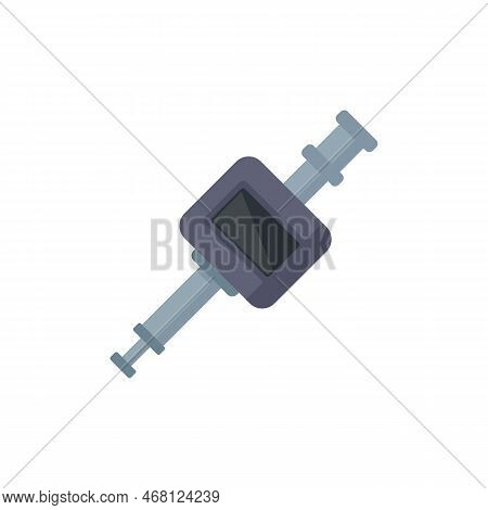 Modern Micrometer Icon Flat Vector. Caliper Scale. Micrometer Precision Isolated