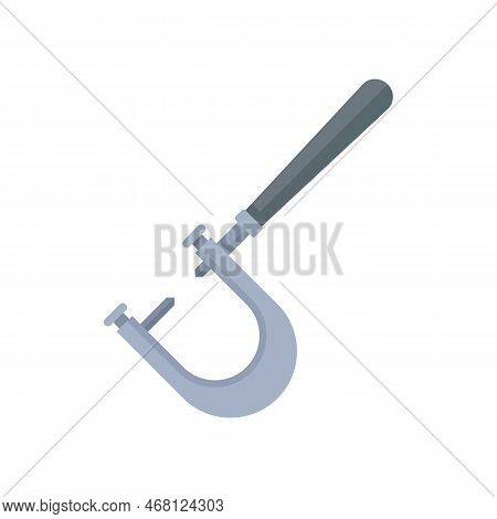 Engineer Micrometer Icon Flat Vector. Vernier Caliper. Precision Micrometer Isolated