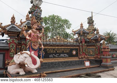 Lampung, 23 December 2022 - Balinese Temple In Lampung (sumatera Island), Indonesia