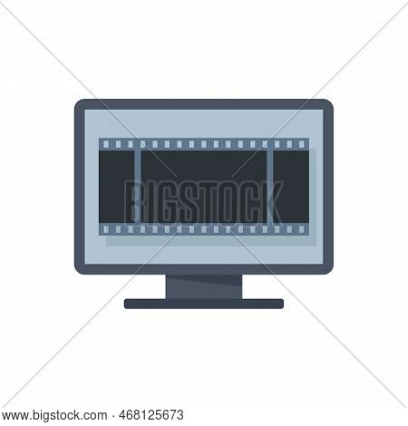Fast Video Edit Icon Flat Vector. Cinema Film. Send Recorder Isolated