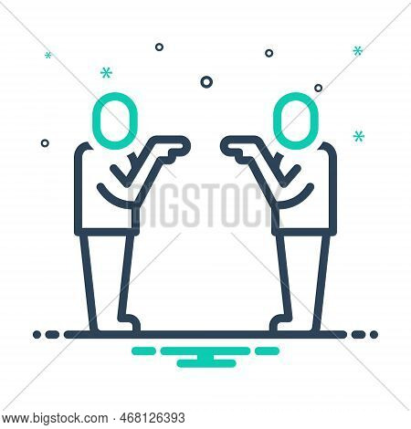 Mix Icon For Against Opposed Objection Fight Abuse Conflict People Antagonistic Adverse