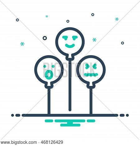 Mix Icon For Feelings Balloons Emoji Emotion Smile Happy Unhappy Charecter Sadness Expression Funny