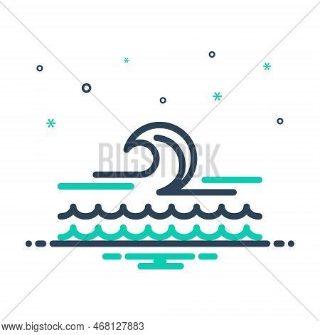 Mix Icon For Wave Ripple Backwash Surf Ocean Wavy Motion Curve Wavy-lines Flowing Ocean-waves