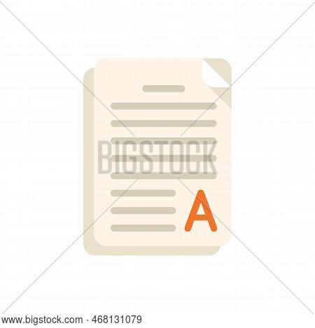 Thesis Exam Icon Flat Vector. Final Study. Write Paper Isolated