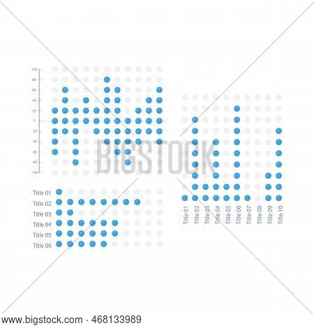 Dot Plot Infographic Chart Design Template Set. Spreading Indicator. Research Numbers. Economic Indi