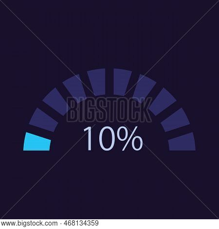 Segmented Half Circle Infographic Chart Design Template For Dark Theme. Low Scale. Editable Arch Inf