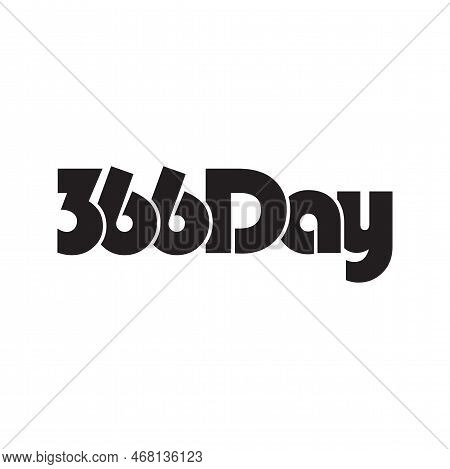 366 Day Text Design Vector Isolated On White Background.