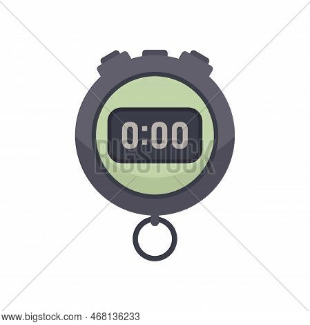 Alarm Stopwatch Icon Flat Vector. Stop Clock. Watch Timer Isolated