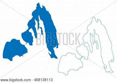 Lake Afambo And Bario (africa, Federal Democratic Republic Of Ethiopia) Map Vector Illustration, Scr