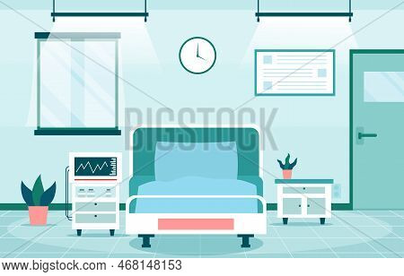 Inpatient Department . Hospital Scene . Flat Design . Vector .