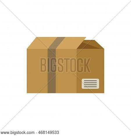 Carton Box Icon Flat Vector. Delivery Package. Empty Parcel Isolated