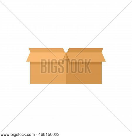 Storage Box Icon Flat Vector. Carton Package. Empty Parcel Isolated