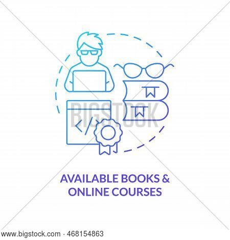 Available Books And Online Courses Blue Gradient Concept Icon. Procedural Programming Benefit Abstra