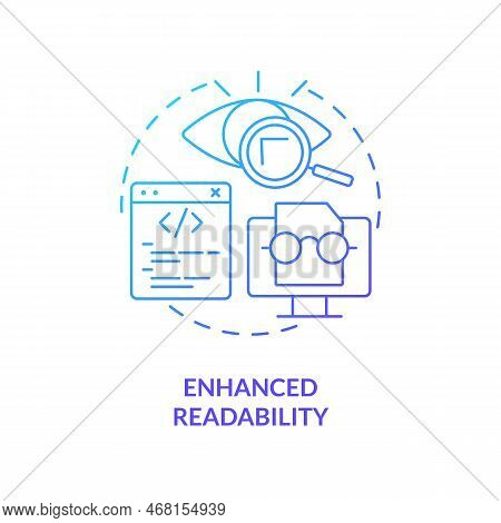 Enhanced Code Readability Blue Gradient Concept Icon. Functional Programming Benefit Abstract Idea T