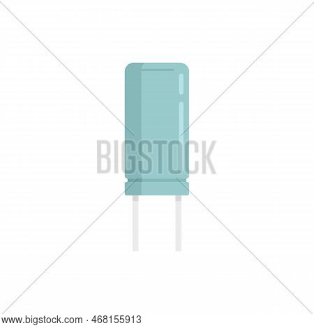 Ceramic Capacitor Icon Flat Vector. Component Circuit. Electronic Chip Isolated