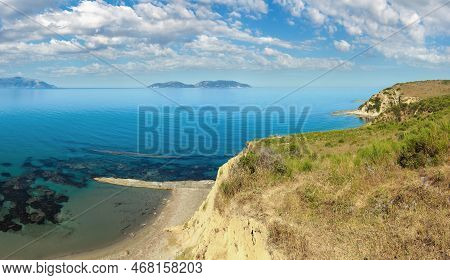 Morning Summer Sea Rocky Coast Landscape (narta Lagoon, Vlore, Albania).