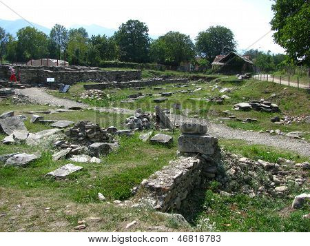 Ancient Ruins from Colonia Ulpia Traiana Augusta Dacica Sarmizegetusa in Romania